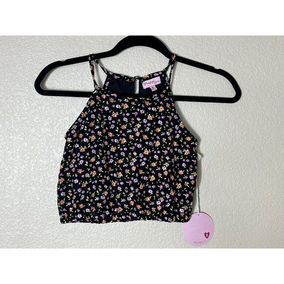 Paisley Lane Other - NWT Paisley Lane Crop Top Girls Size 8 Black Floral